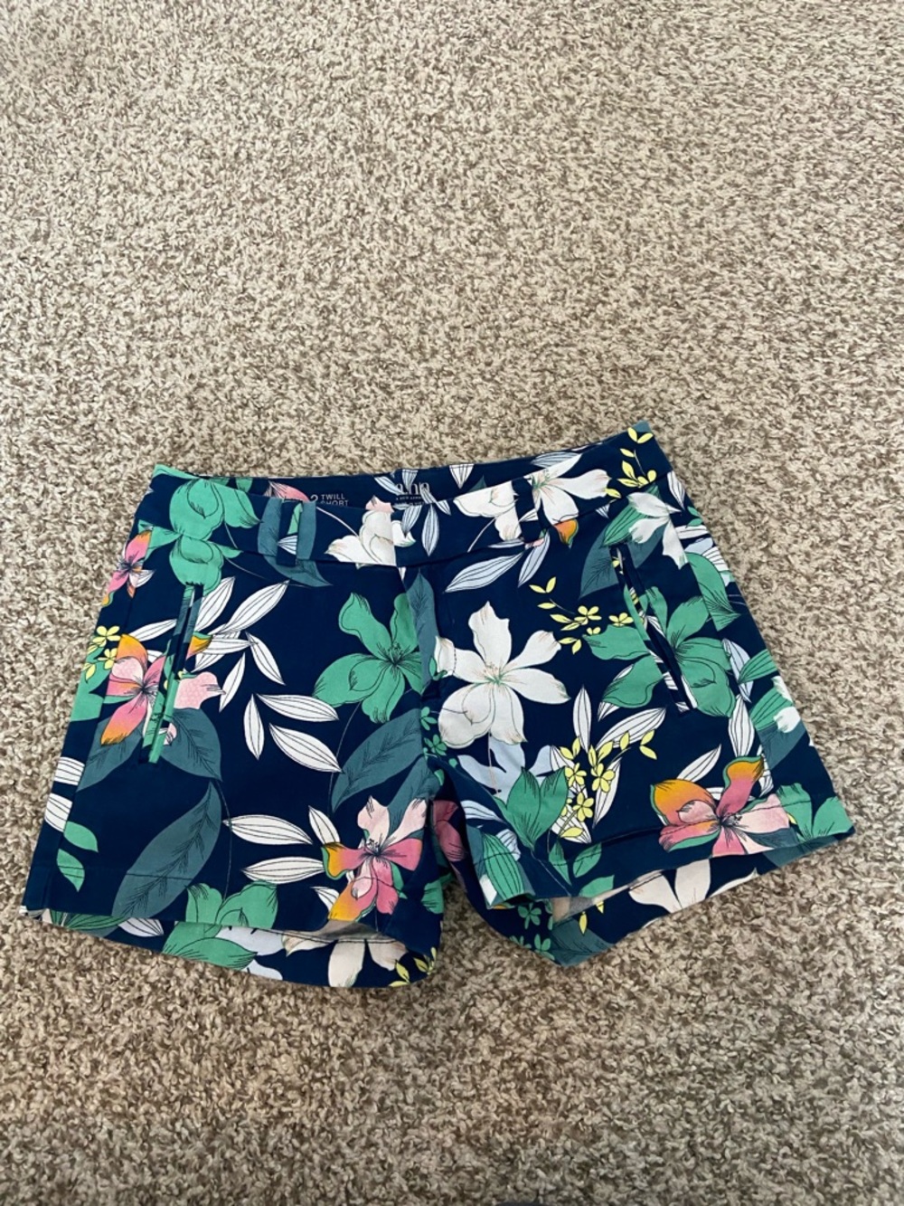 a.n.a Navy Floral Cargo Shorts